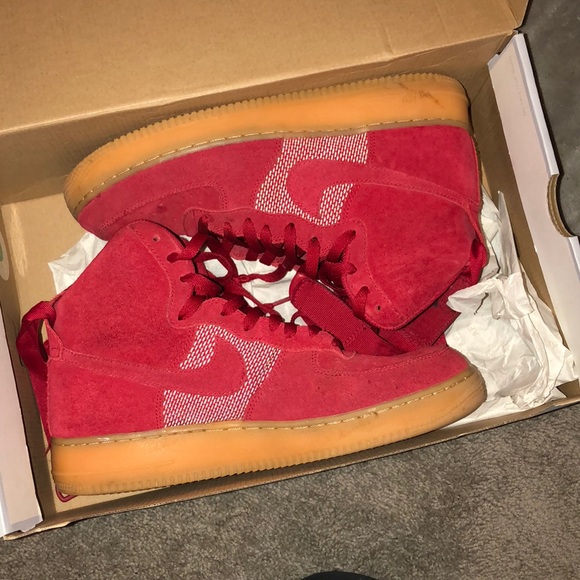 red suede air force 1 gum bottom